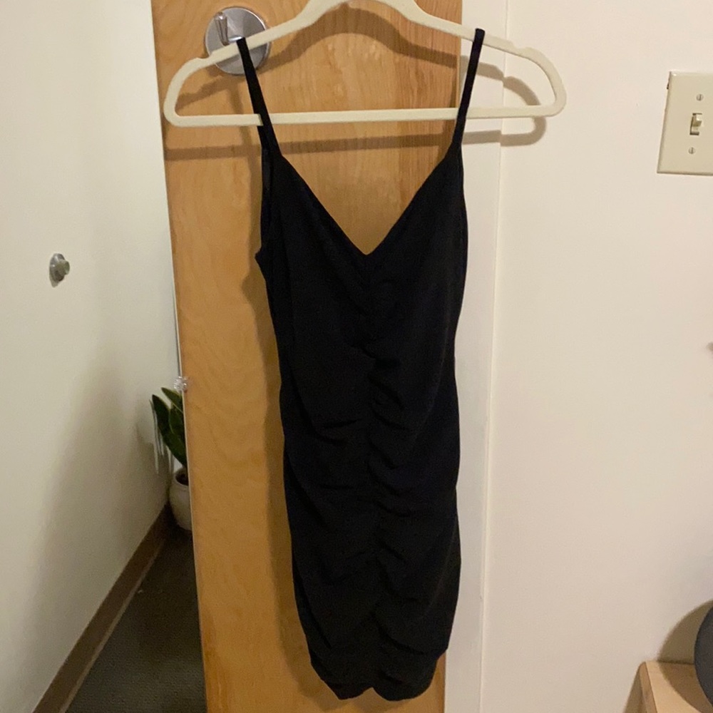 Shein Black Rouched Mini Dress